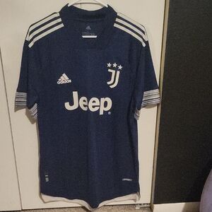 Adidas Blue and White Men's Juventus Jersey